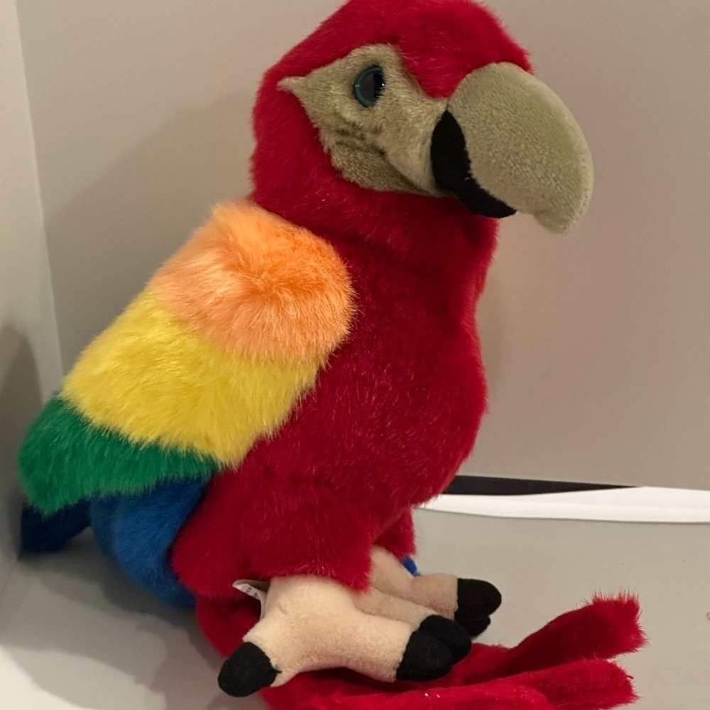 Disney Red and Yellow Stuffed Parrot